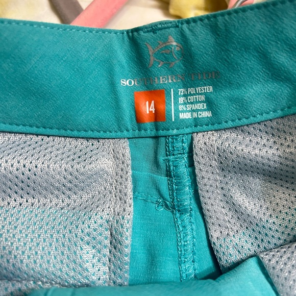 Southern Tide Youth Heather Gulf Shorts Teal Size 14 NWT - Picture 3 of 5